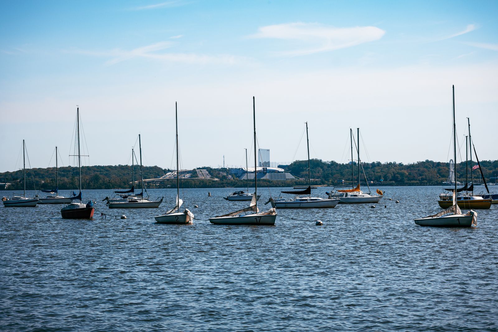The Charleston harbor at dusk